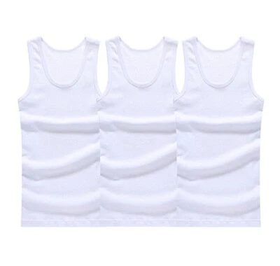 3-12 Pcs Mens 100% Cotton A-Shirt Tank Top Ribbed Solid Undershirt Wife Beater - Image 1 of 4