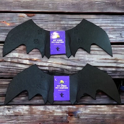 (2) Bat Wings Pet Costumes Adjustable Fit Kitten Cat Puppy Dog Halloween Vampire - Image 1 of 4