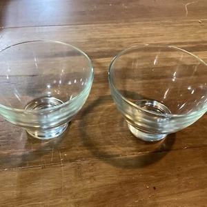 Vintage Hazel Atlas Rockport Clear Low Sherbet Gläser 2er Set - Bild 1 von 2