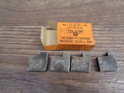 TOLEDO No. 31 Manual Pipe Threader Dies Teeth - 1"  - Set of 4 - Image 1 of 4