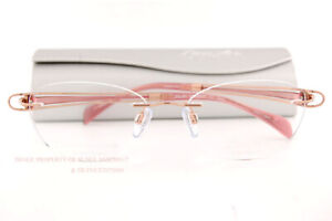 New CHARMANT Eyeglass Frames Titanium Line Art XL 2143 RG Rose Gold For Women 