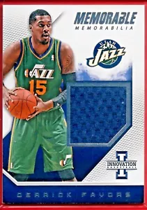 2013-14 Innovation Derrick Favors 25/99 #37 Utah Jazz Patch Memorabilia - Picture 1 of 3