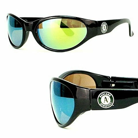 Oakland Athletics A's MLB Full Black Frame Sun Revo Sunglasses UV Mirror Cover