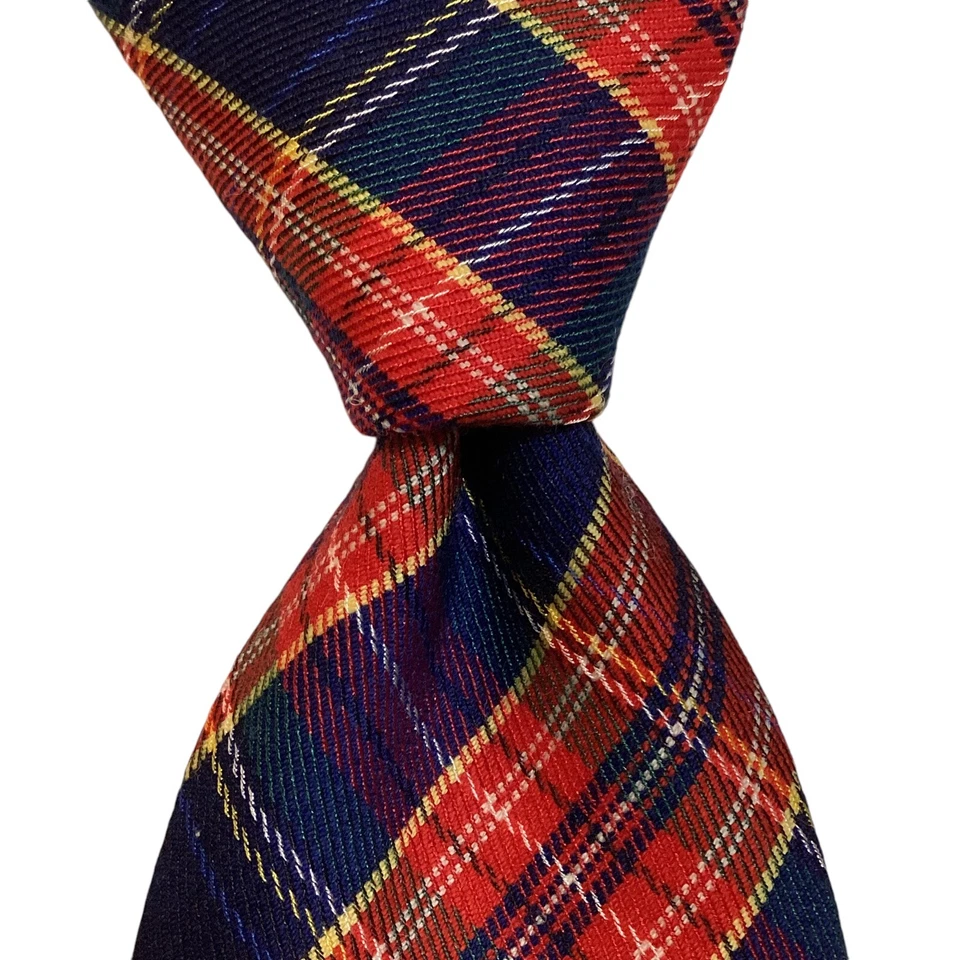 ALTEA MILANO Men's 100% Wool Necktie ITALY Designer PLAID Multi-Colored NEW - Image 1 of 3
