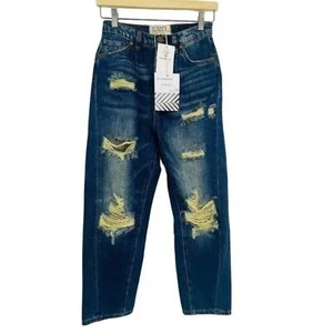 Free People + Sandrine Rose Jeans Größe 25 Paper Denim blau neu mit Etikett $ 216 - Bild 1 von 8
