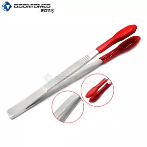 Tweezers Rubber Coated PVC Soft Non Marring Flat Tips Lab Hobby Bead Craft Tools - Picture 1 of 3