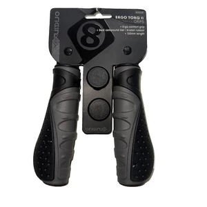 Replacement Bike Grips Comfort ORIGIN8 GRIPS ERGO TORQ II 130mm Black Gray New - Picture 1 of 8