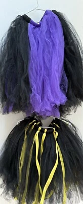 2 Girls Tutu Skirts Black & Purple Maleficent And Black & Yellow Bumblebee NWOT - Image 1 of 4