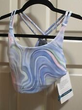 ATHLETA GIRL PRINTED UPBEAT SPORTS BRA IN DAYDREAM SIZE LARGE/ 12  NEW
