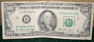1988 One Hundred Dollar Bill Serial #01300240 Very Cool 98% 4-of-a-kind - Picture 1 of 9