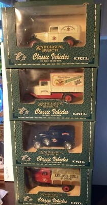 4 veículos clássicos ANHEUSER BUSCH ESCALA 1:43 METAL FUNDIDO caminhão de entrega Chevy - Imagem 1 de 4
