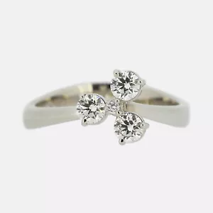 De Beers Three Stone Diamond Clover Ring - 18ct White Gold - Picture 1 of 10