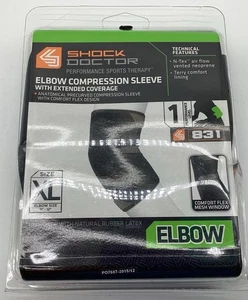 Shock Doctor Elbow Compression Sleeve with Extended Coverage - Size XL - Picture 1 of 2