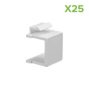 25 X BLANK KEYSTONE JACK INSERT ADAPTER WHITE - Afbeelding 1 van 3