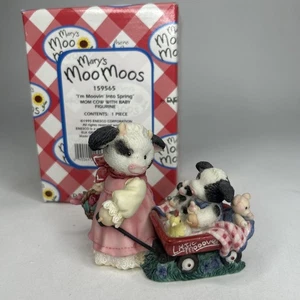 Statuina Marys Moo Moos Im Moovin in primavera 159565 mamma mucca bambino vitello vintage e scatola - Foto 1 di 11
