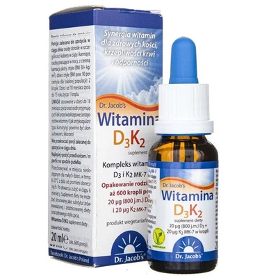 Vitamine D3 K2 du Dr. Jacob's en gouttes, 20 ml