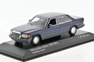 MERCEDES BENZ 560 SEL azul náutico metálico W126 1989-91 1/43 MINICHAMPS 430039302 - Imagen 1 de 5