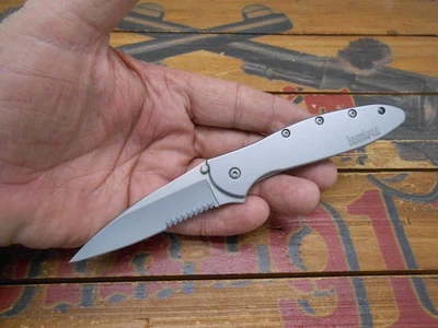 Kershaw Leek 1660ST Speedsafe Pocket Knife Frame Lock Combo Edge Blade USA - Image 1 of 4