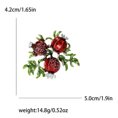 Broches de rama de granada para mujer unisex fruta fresa joyería regalos venta Foto 1 de 3