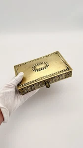 Vintage Schmuckkästchen von Erhard und Söhne mit Samteinsatz & Verschluss System - Picture 1 of 13