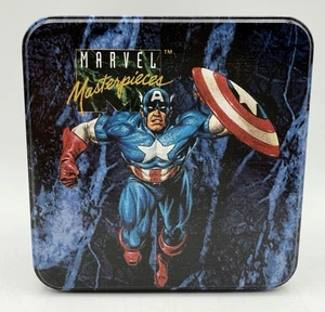 1992 MARVEL MASTERPIECES SERIES 1 EMPTY TIN NO CARDS JOE JUSKO CAPTAIN AMERICA - Picture 1 of 7