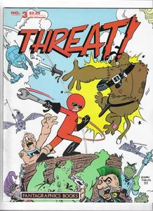 1986 Threat! Fantagraphics Book #3 Black & White Magazine Size Comic - Picture 1 of 2
