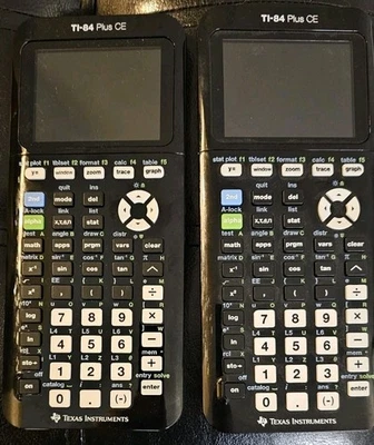 *Read Description* 2 Texas Instruments TI-84 Plus CE Graphing Calculator - Black - Image 1 of 4