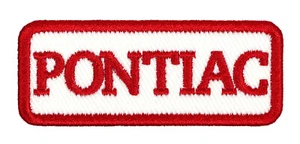 Pontiac bestickter Patch elfenbein/dunkelrot Bügelbild zum Aufnähen Rucksack Mütze Jacke MD - Bild 1 von 2