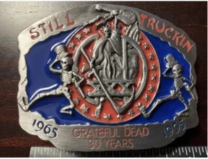 1965 to 1995 "STILL TRUCKIN" 30 years Belt Buckle Red and Blue Enamel - Picture 1 of 2