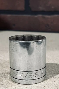 SK Hand Tools 40136 1/2" Dr. 1-1/8" 12pt Standard Fractional Chrome Socket - Bild 1 von 8
