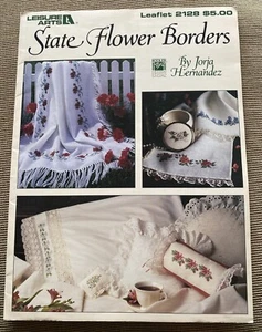 Leisure Arts Counted Cross Stitch Leaflet 2128 State Flower Borders *LIKENEW* - Picture 1 of 2