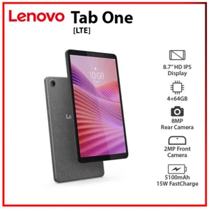 Lenovo Tab One GREY 8.7" LTE 4GB+64GB Octa Core Android PC Tablet (Wi-Fi+4G) - Picture 1 of 4