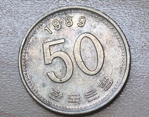 1989 Korea 50 Won - Picture 1 of 2