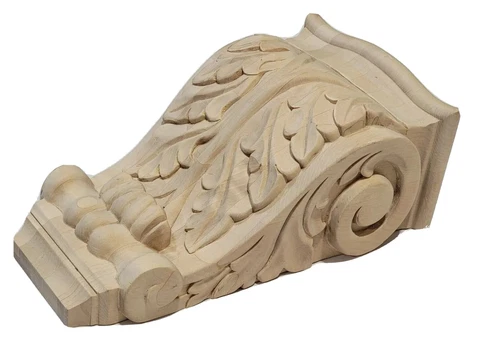 Maple Wood Corbel Acanthus Bracket Bookend Hand Carved Detail Pre Drilled Cover