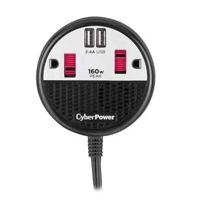 (NUEVO) Inversor de corriente CyberPower CPS160PPB2U 160 con 2 tomas de CA, negro/rojo Foto 1 de 4