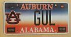University Of Alabama Vanity License Plate " Gul " Seagul Gulwing