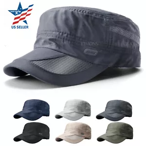 Herren klassische Armee Sommer Militär Mütze Kadett Patrouillenstil Krempe Frühling Sommer - Bild 1 von 25