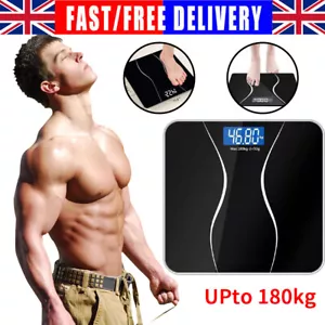 2024 Digital Bathroom Scales 180KG Body Weight Weighing Scale LCD Electronic UK - Picture 1 of 15