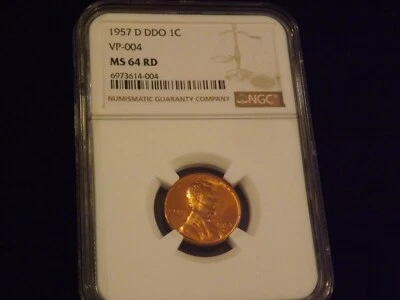 1957     1 C       DDO     Penny         NGC   MS 64 RD - Image 1 of 2