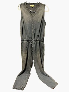 Side Stitch Women’s Denim Sleeveless Jumpsuit 100% Lyocell Super Soft sz Medium - Picture 1 of 5