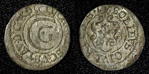 Swedish Livonia City of Riga Carl X Gustav Silver 1658 1 Solidus KM# 50 (27 765) - Picture 1 of 3