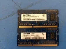 Elpida 4GB  (2GBX2) 2GB-1X8 PC3 10600S Memory Module 30 DAY WRTY