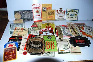 #1 De Colección Años 70 Etiquetas de Botella de LICOR ENORME LOTE Coleccionadas África Glenfiddich Whisky - Imagen 1 de 16