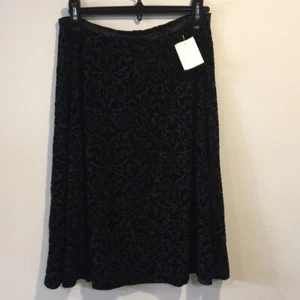 Falda de terciopelo floral TALBOTS para mujer hasta la rodilla NEGRA talla 2 - Imagen 1 de 8