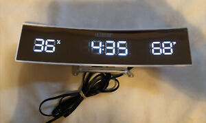 602-247 La Crosse Technology Curve LED Alarm Clock Mirrored Lens USB.