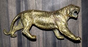 Tiger Löwe Jaguar Panther Form Messing Statue Wildes Tier Groß Katze Prunkstück