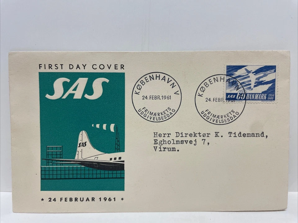 SAS US Air Mail First Flight FDC København Denmark (24 February 1961) - Image 1 of 2