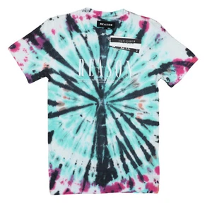 Reason Brand Tie Dye Branded Graphic Print Short Sleeve Men's T-Shirt NWT - Picture 1 of 2