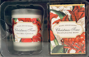 Michel Design Works CHRISTMAS TIME Candle Soap Gift Set Votive & 2.1oz soap