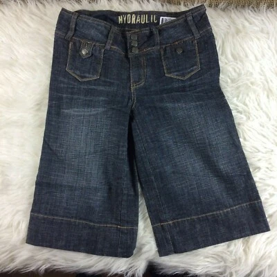 Pantalones Cortos Hidráulicos de Pierna Ancha Skimmer Negros Denim Talla 9/10 Nuevos sin Etiquetas Foto 1 de 2